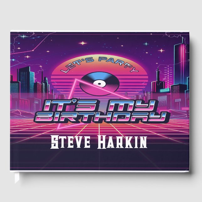 Rockin Vaporwave Party Guest Book (Front)