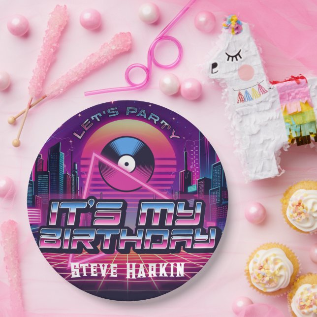 Rockin Vaporwave Party Paper Plate (Party)