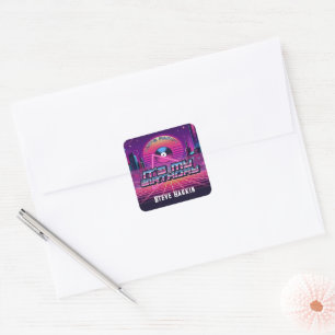Rockin Vaporwave Party Square Sticker