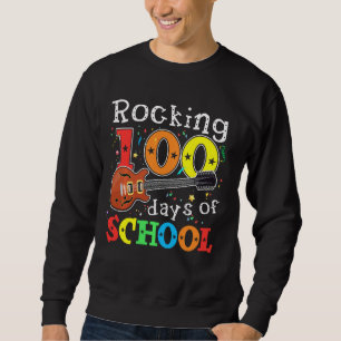 Rocking 100 Days Of School Guitar Music Teacher St Sweatshirt