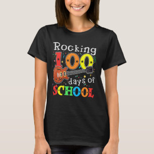Rocking 100 Days Of School Guitar Music Teacher St T-Shirt