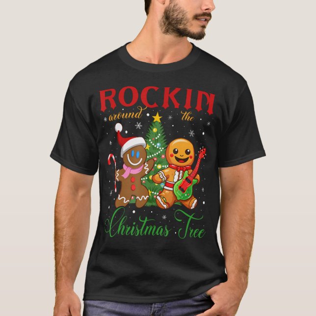 Rocking Around The Christmas Tree Gingerbread Rock T-Shirt (Front)