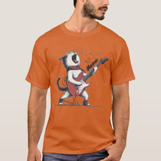 Rocking Cat Guitar Illustration friend T-Shirt