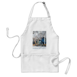 Rocking Chair on Porch in Winter Standard Apron