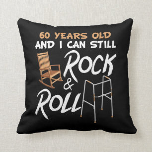 Rocking Chair Walking Aid Rock Music 60th Birthday Cushion