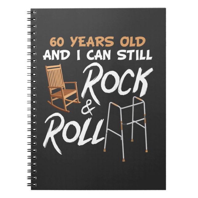 Rocking Chair Walking Aid Rock Music 60th Birthday Notebook (Front)