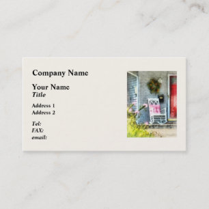 Rocking Chair With Pink Pillow Business Card
