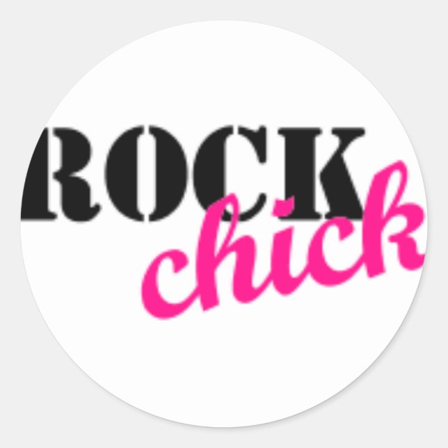 Rocking Chick Classic Round Sticker (Front)