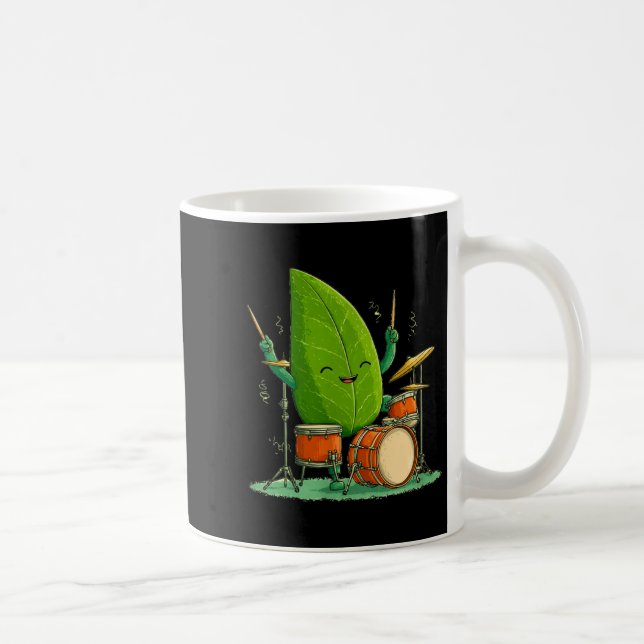 Rocking Green Leaf Costume with Drums Coffee Mug (Right)
