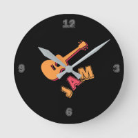 Rocking Guitar, Music Jam Style, Orange & Red Art