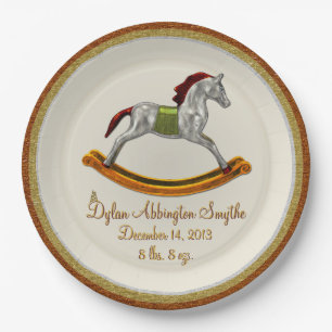 Rocking Horse Baby (Personalised) Paper Plate