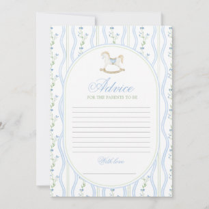 Rocking Horse Baby Shower Boy Advice Game Invitation