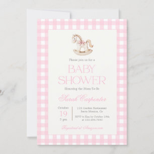 Rocking Horse Baby Shower Girl invitation