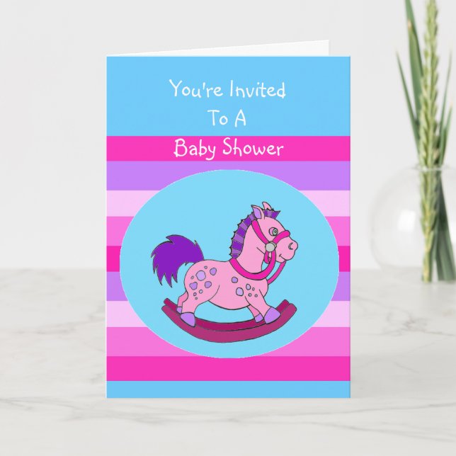 Rocking Horse Baby Shower Invitation (Front)