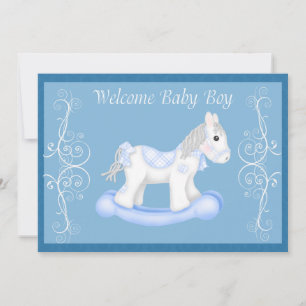 Rocking Horse  Baby Shower Invitation (Boy)