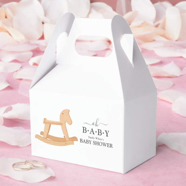 Rocking Horse Baby Shower Minimalist Baby Shower Favour Box (Wedding)