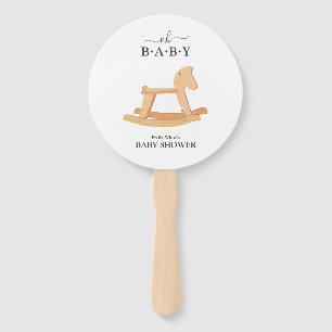 Rocking Horse Baby Shower Minimalist Baby Shower Hand Fan