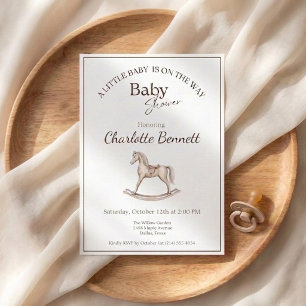 Rocking Horse Baby Shower Neutral  Invitation