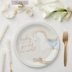 Rocking Horse Baby Shower Paper Plate