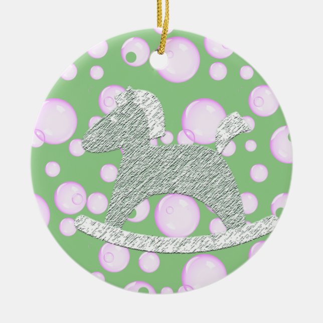 Rocking Horse Baby Tree Ornaments  (Front)