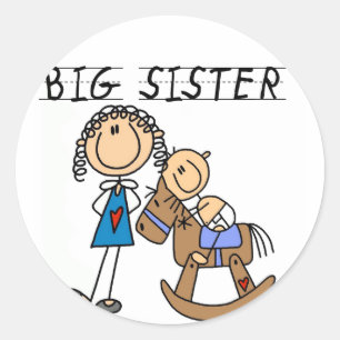 Rocking Horse Big Sister T-shirts and Gifts Classic Round Sticker