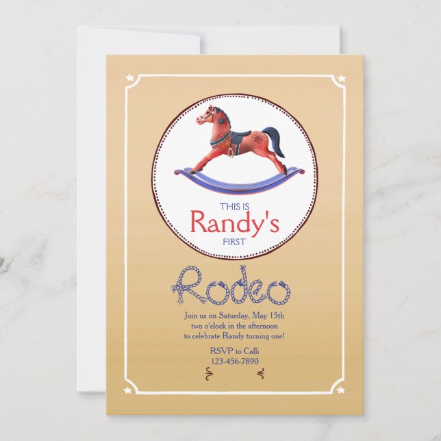 Rocking Horse Birthday Party Invitation (Front)
