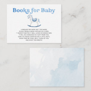 Rocking Horse Blue Boy Baby Shower Book Request Enclosure Card