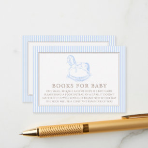 Rocking Horse Blue Toile De Jouy Books For Baby Enclosure Card