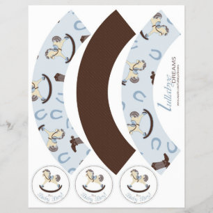 Rocking Horse Boy Cupcake Wrapper 2D