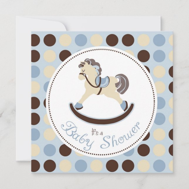 Rocking Horse Boy Invitation Square (Front)