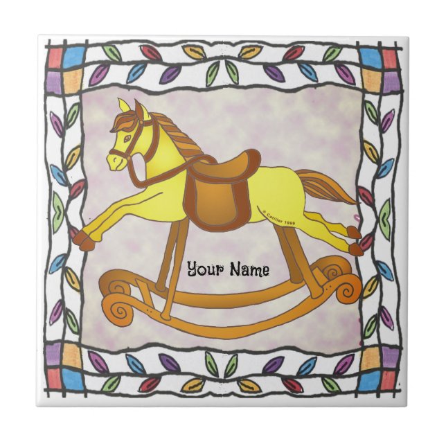 Rocking Horse  Ceramic Tile (Front)