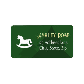 Rocking Horse Christmas Return Address Label