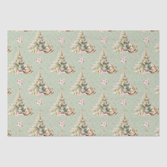 Rocking Horse Christmas Tree Tissue Paper (Front)