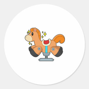 Rocking horse classic round sticker