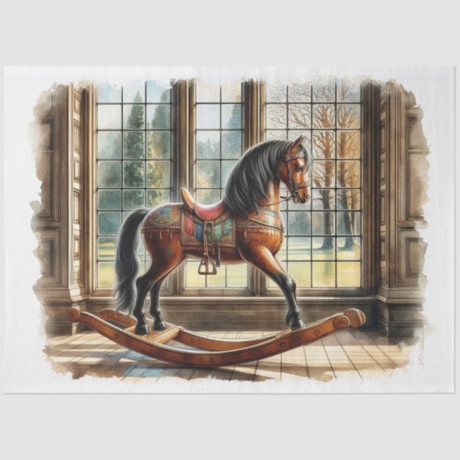 Rocking Horse Decoupage Tissue Paper (Front)