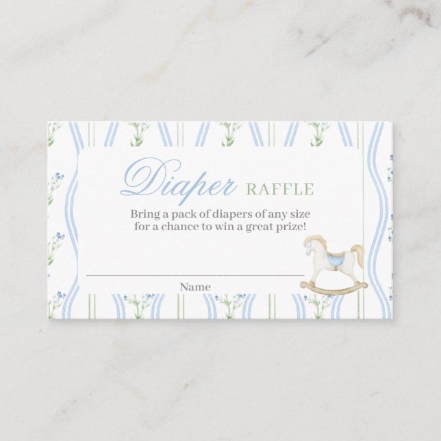 Rocking Horse Diaper Raffle Card (Front)