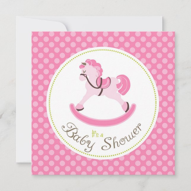 Rocking Horse Girl Invitation Square (Front)