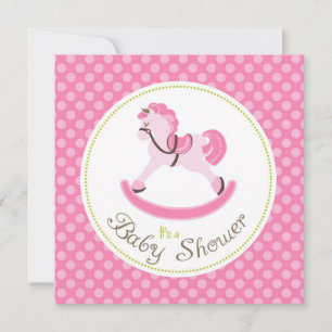 Rocking Horse Girl Invitation Square