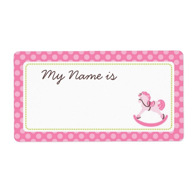 Rocking Horse Girl Name Tag (Front)