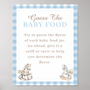 Rocking Horse Guess The Baby Food Baby Shower Game Poster
