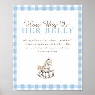 Rocking Horse How Big Her Belly Baby Shower Game Poster