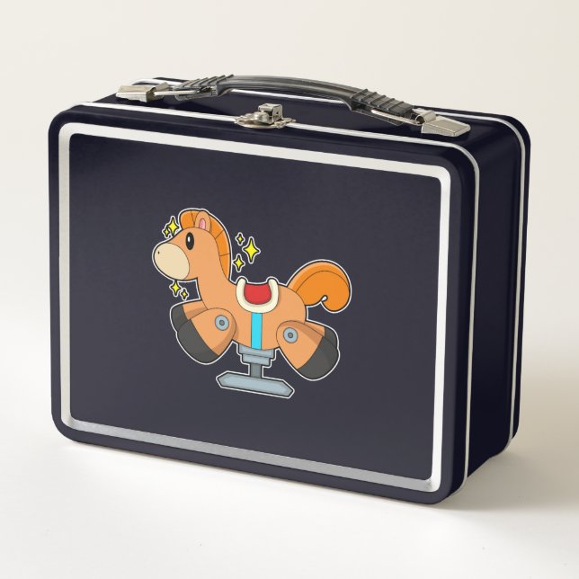 Rocking horse metal lunch box (Front)