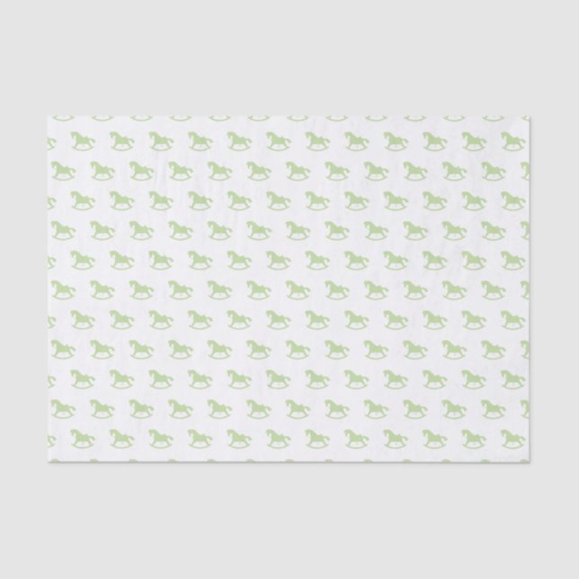Rocking Horse Silhouette Tissue Paper Green (Front)