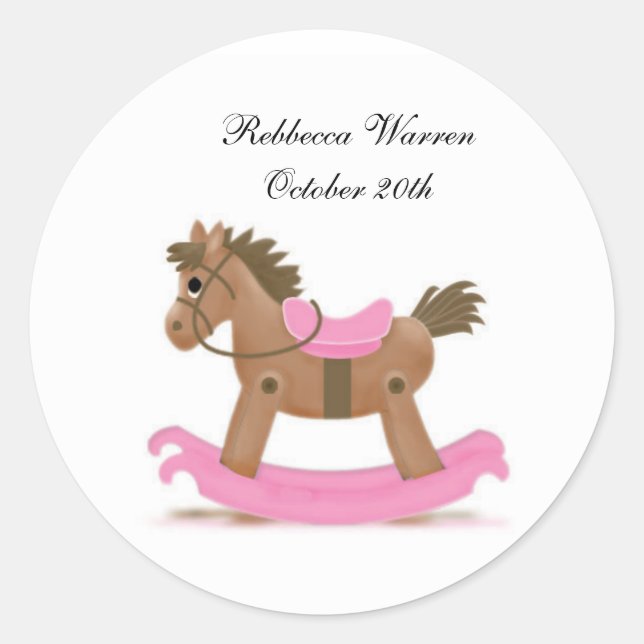 Rocking Horse Sticker in Pink (Front)
