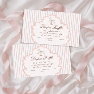 Rocking Horse Vintage Nursery Diaper Raffle Enclosure Card