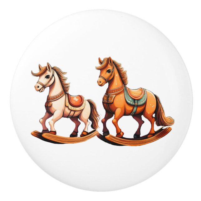 Rocking Horses  Ceramic Knob (Front)