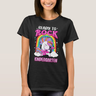 Rocking Kindergarten Electric Guitar Unicorn Rainb T-Shirt