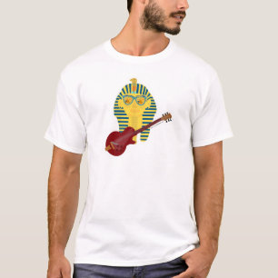 Rocking King Tut Guitar Cartoon Design T-Shirt