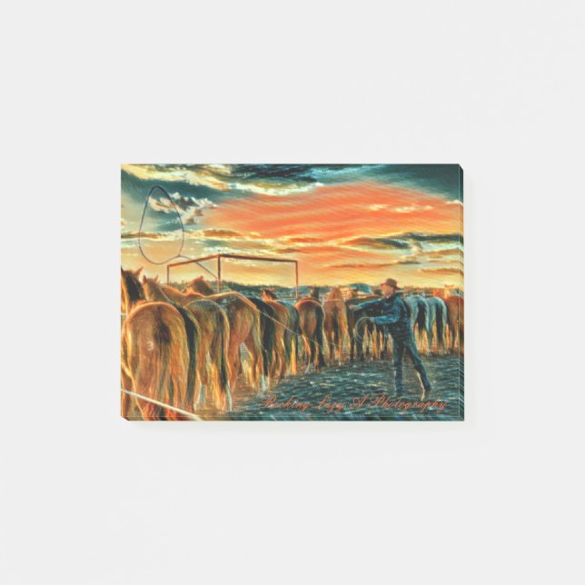 Rocking Lazy A Photography "Cody and the Cavvy" Post-it Notes (Front)