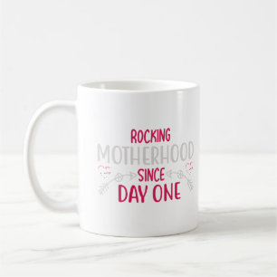 Rocking Motherhood Since Day One Two Tone Mug
